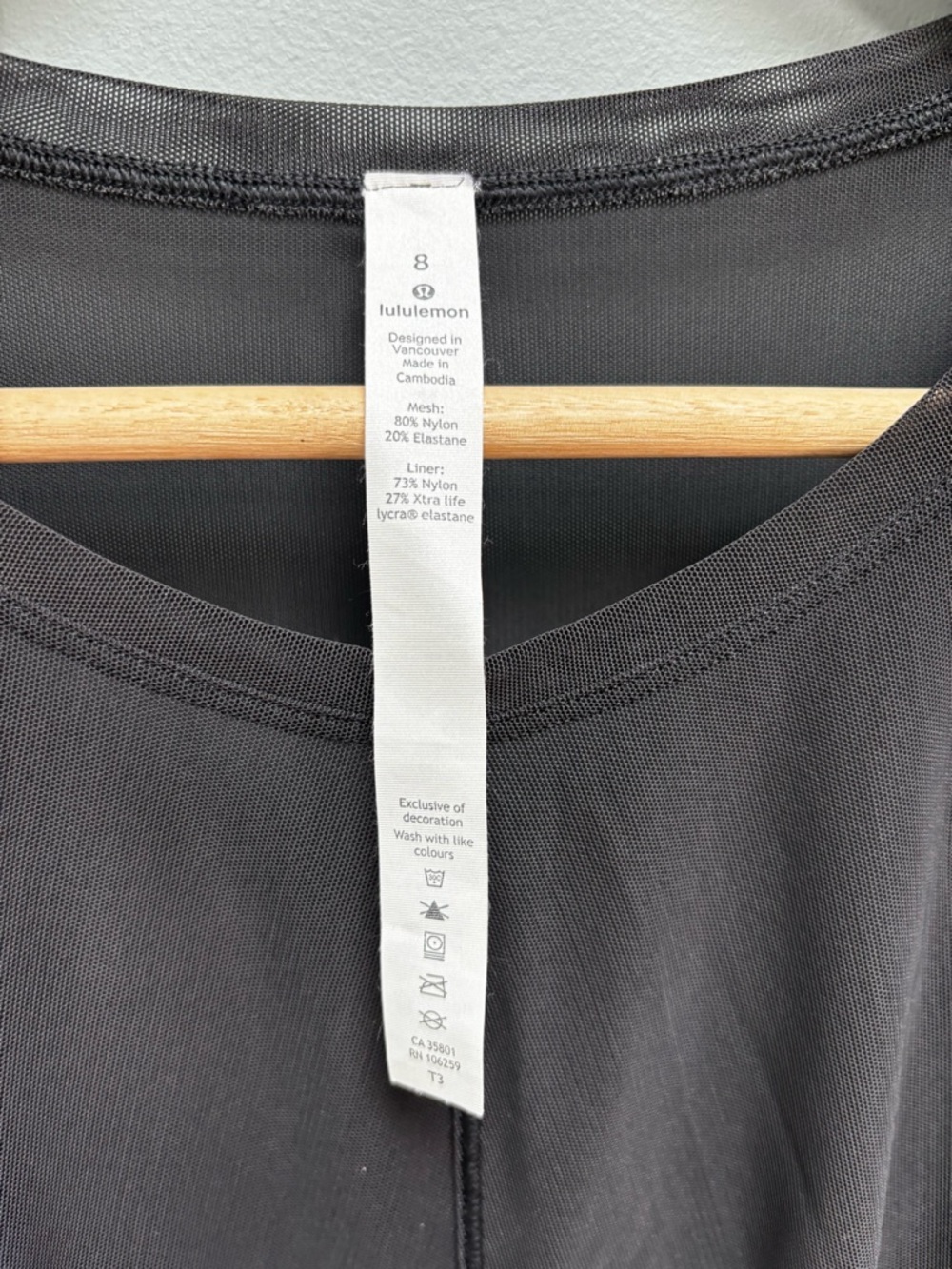 Lululemon Ready To Reach Shirt sleeve Dress in Black Mesh 8 - Picture 5 of 7